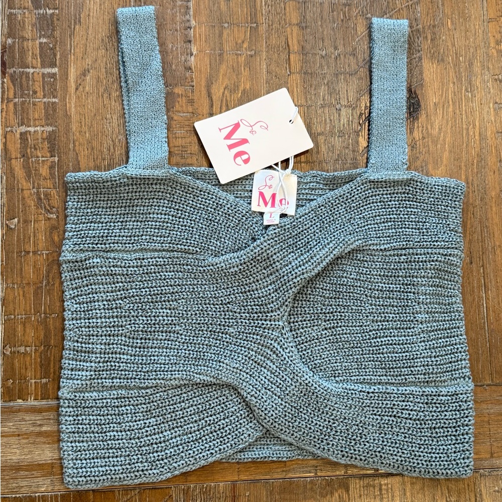 ME Makeover Essentials Textured Blue Crop Top